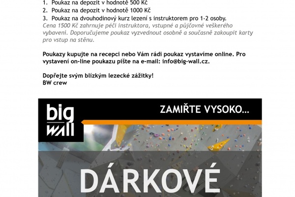 DÁRKOVÉ POUKAZY - lekce lezení